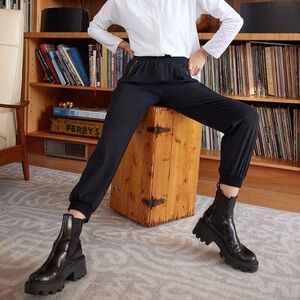 Aday Hail Yes Joggers‎ Pants Stretch High Rise Lightweight Black XS Extra Small